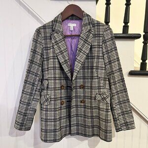 Topshop London / Plaid Fully Lined Blazer